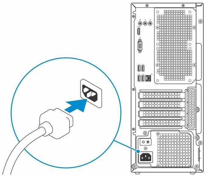 UWAGA: Jeśli z komputerem zamówiono autonomiczną kartę graficzną, złącza HDMI i DisplayPort z tyłu komputera są zasłonięte.