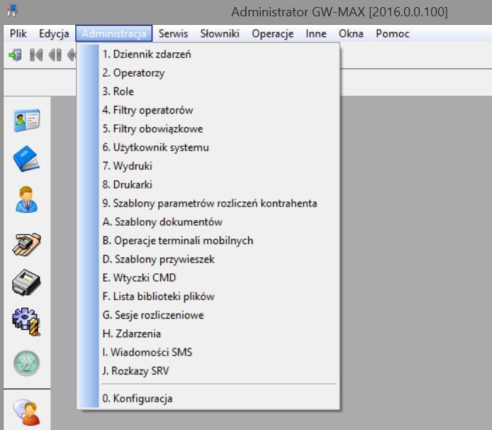 Charakterystyka modułu Moduł ten służy do konfigurowania systemu GW-MAX.