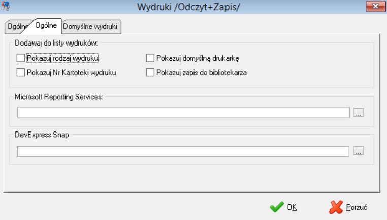 Przykładowe wyświetlenie listy wydruków przy