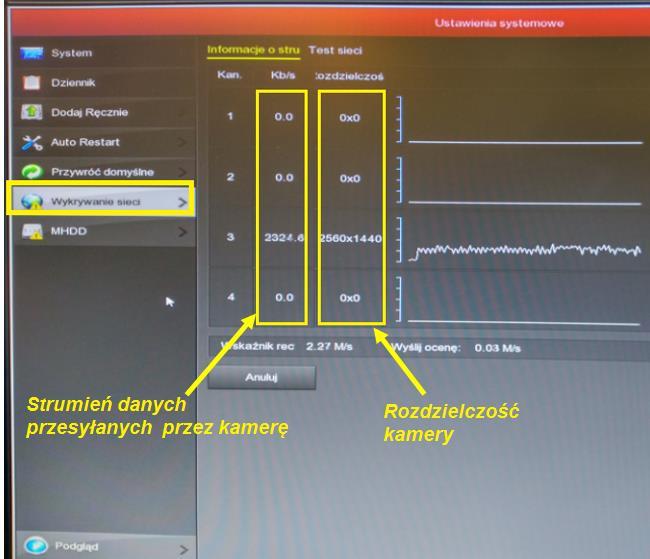 wpisaniu kliknij na [POTWIERDŹ], obraz z kamery powinien pokazać się w oknie podglądu.