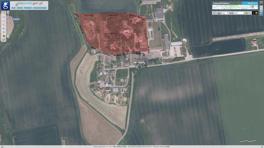 Miejscowość Śmiłów (źródło: www.geoportal.gov.