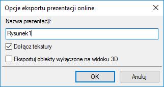 Rys. 3 Okno Opcje zapisu w chmurze Z listy znajdującej się po lewej stronie okna wybieramy serwer chmury, na który ma zostać zapisany model.