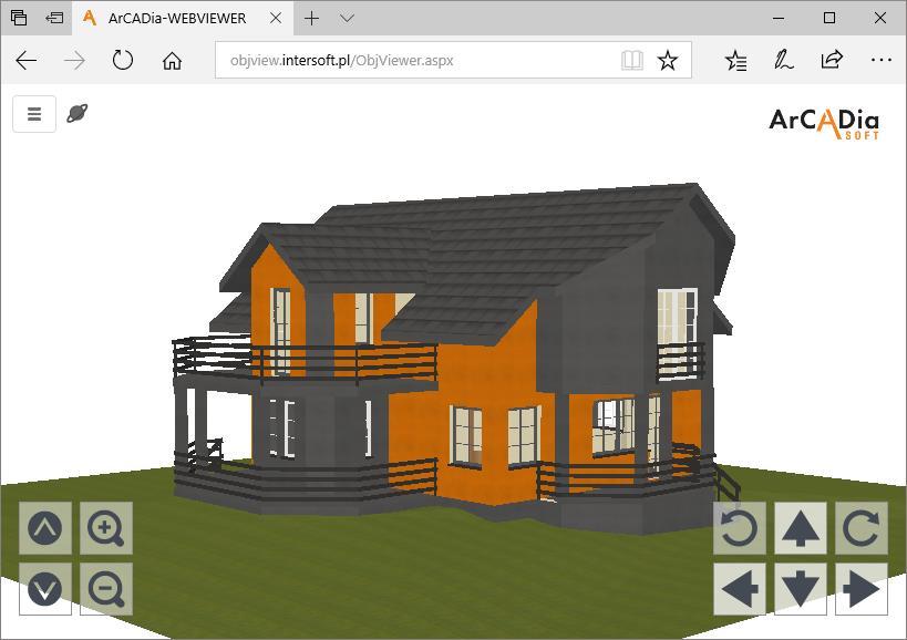 2.3.2. Przeglądanie modelu Rys. 6 Okno przeglądarki ArCADia-WEBVIEWER Powyższą przeglądarkę można uruchomić zarówno na komputerze, jak i na mobilnym urządzeniu.