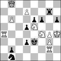VIII nagroda - nr 1522 - Rauf ALIOVSADZADE Temat Kubbela, gdzie czarne i białe grają alternatywnie na dwóch różnych polach. Dodatkowo białe ruchy g4# i Hf8# występują po różnych czarnych ruchach. 1.We8!