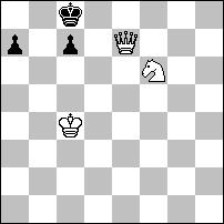 8 pochwała - nr 1574 - Stefan PARZUCH Maty b. H. na skośnej a8 d5 i unikanie duali wskutek przesłony jednej z jego linii. 1.Kb1,d1? Se5! 1.Sh5,:e6? f4! 1.Gh2! ~ 2.