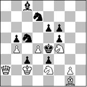 1...Sb3 2.Ha8+ Gb7 3.H:b7# (2.H:e6?). 9 pochwała - nr 1616 - Rauf ALIOVSADZADE & Mykoła CZERNIAWSKI (Ukraina) Idea świeża, ale oparta na niepoprawności.