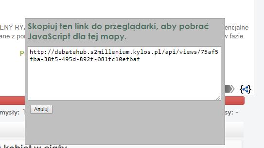 Ostatnią rzeczą, o której należy powiedzieć, jest możliwość eksportowania informacji o danej debacie w standardzie zgodnym z Catalyst Interchange Format (CIF).