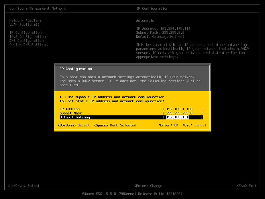 8 STAM-VIEW SATEL 12. Wybrać polecenie Configure Management Network, a w nim IP Configuration.