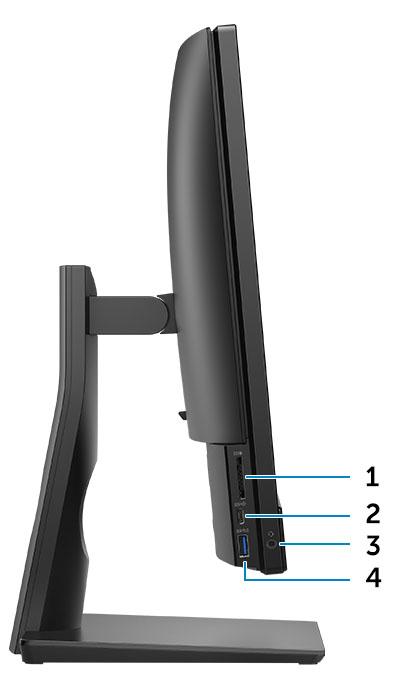 Widok obudowy z lewej strony 1 SD, czytnik kart 2 Port USB 3.