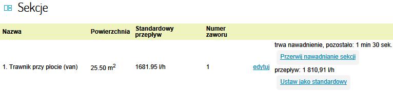 3. Kalibrowanie przepływów sekcji Kalibrowanie przepływów jest niezbędne do prawidłowej pracy systemu. Kalibracje możemy przeprowadzać tylko w trybie auto.