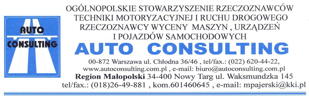 WYCENA Nr: Rzeczoznawca : inż.maciej Pajerski Zleceniodawca: Urząd Gminy Czarny Dunajec Zlec.