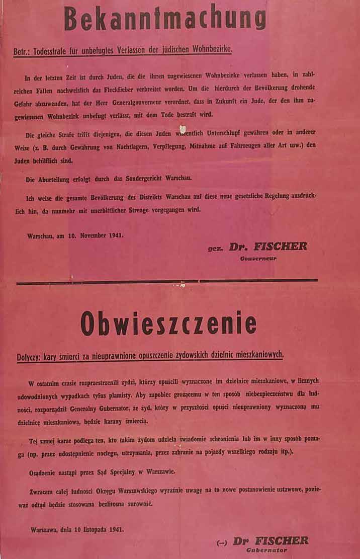 OBWIESZCZENIE O KARZE ŚMIERCI 15 października 1941 r.