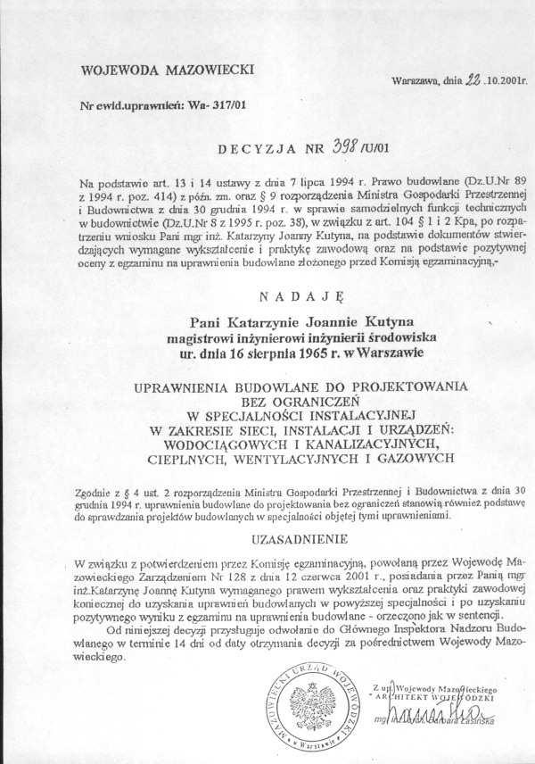 III. Uprawnienia i