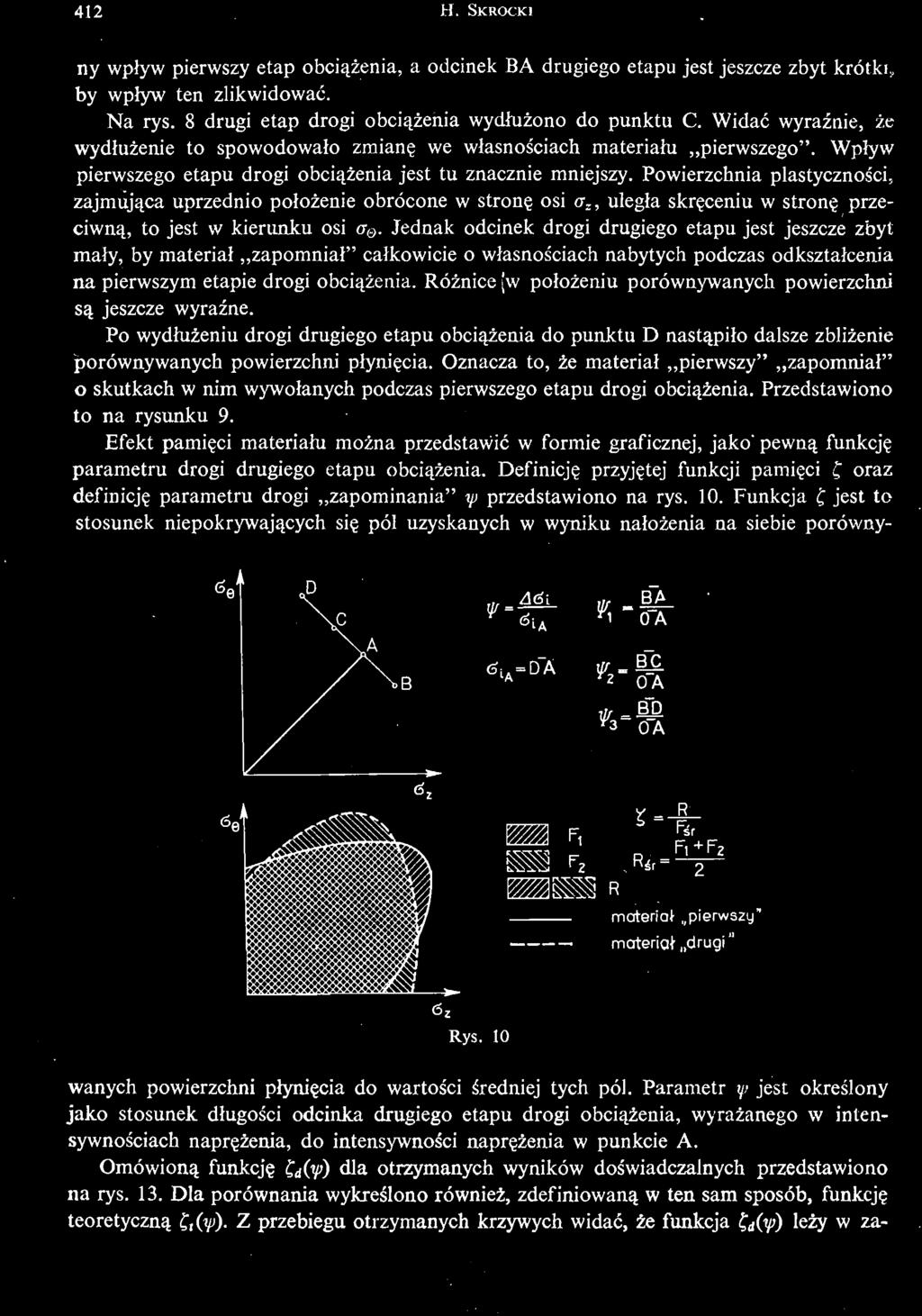 Funkcja f jest to stosunek niepokrywają cych się pól uzyskanych w wyniku nałoż enia na siebie porówny f 1 0A Ć l A=DA * 2 0~A OA R R ir F,+F 2 R materiał pierwszy"