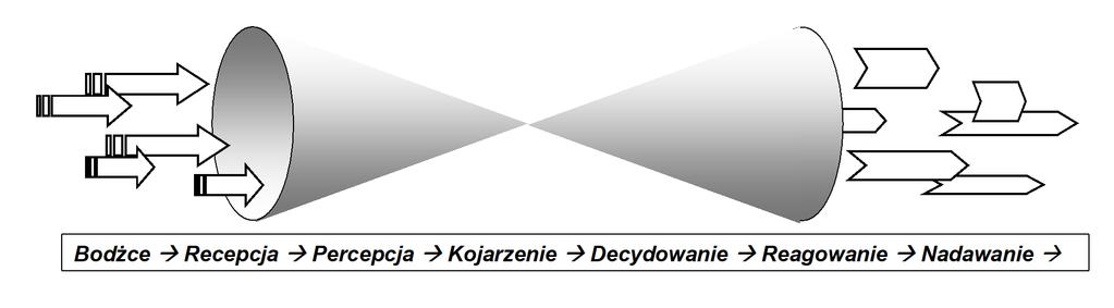 ILE INFORMACJI PRZETWARZAMY Przepustowość - lejek informacyjny Keidla Zachowania motywacyjne Myślenie i planowanie Decyzje 10 9 10 2 2-5 10 8