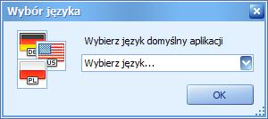 2.2 Pierwsze uruchomienie programu W trakcie pierwszego uruchomienia programu użytkownik zostanie poproszony o dokonanie wyboru języka, w jakim ma pracować program.