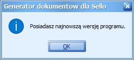 Rysunek 33 W przypadku, gdy aktualizacja oprogramowania nie będzie dostępna pojawi się stosowny komunikat.