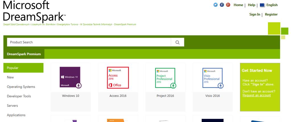 1. Wchodzimy na stronę: Instrukcja pobierania oprogramowania https://e5.onthehub.