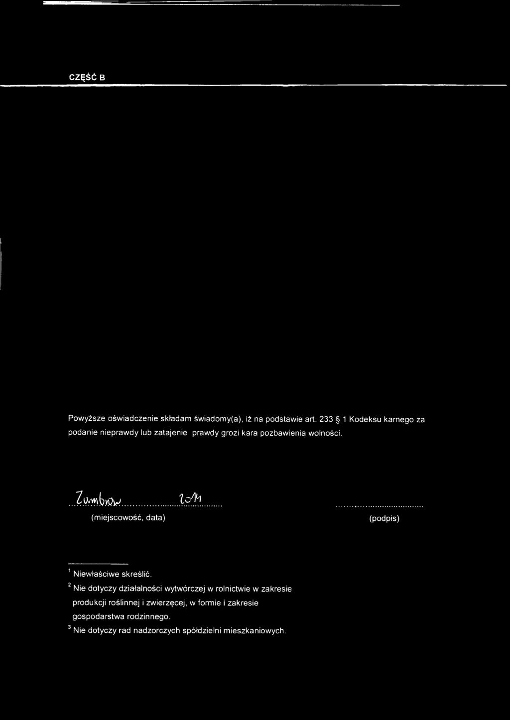 .. lo# (miejscowość, data) (podpis) 1Niewłaściwe skreślić.