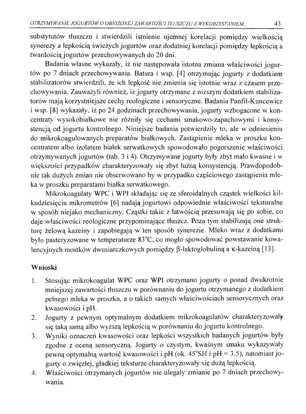 OTRZYMYWANIE JOGURTÓW O OBNIŻONEJ ZAWARTOŚCI TŁUSZCZU Z WYKORZYSTANIEM.