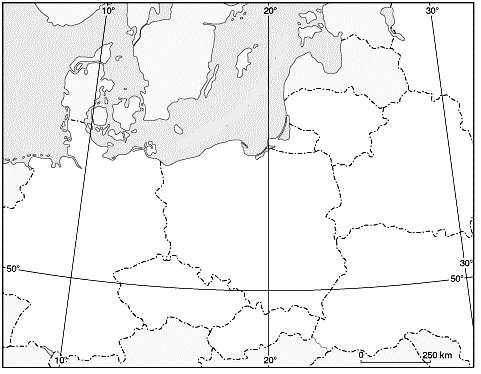 Zadanie 3. (1 p.) Podpisz na mapie kraje, z którymi sąsiaduje Polska, będące jednocześnie członkami Unii Europejskiej. Zadanie 4. (1 p.) Podkreśl poprawne uzupełnienie poniższych zdań.