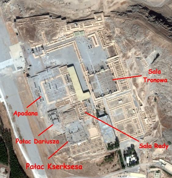 Apadana w Persepolis Północno-zachodnia część Tarasu Persepolis Sala hypostylowa Zamknięta ścianami z cegły suszonej