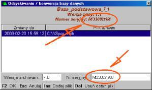 w okienku zgadzaję sił numery seryjne programo w.