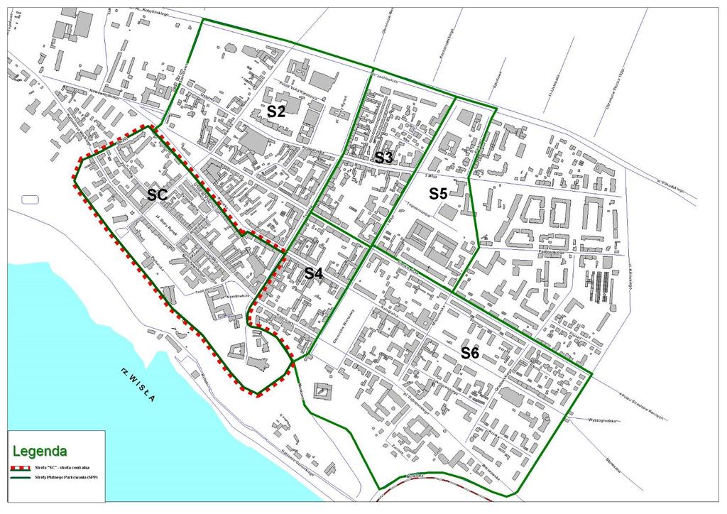 Strefa Płatnego parkowania - modyfikacja W strefie S1 zostaje zmodyfikowana granica do południowej części pasa drogowego ulicy Kwiatka. W ten sposób powstaje strefa S.C.