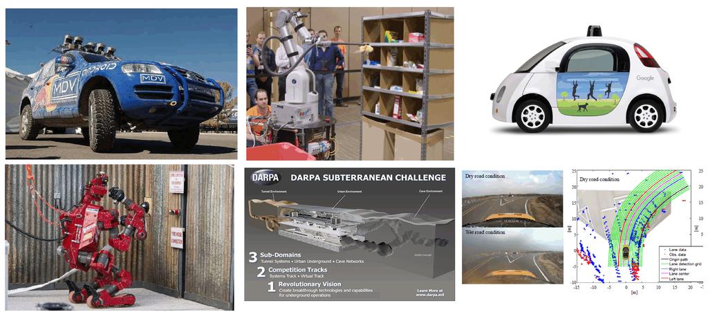 Robotyka i AI: aplikacje, przykłady (aplikacje) DARPA Grand Challenge (2005), Urban Challenge (2007).