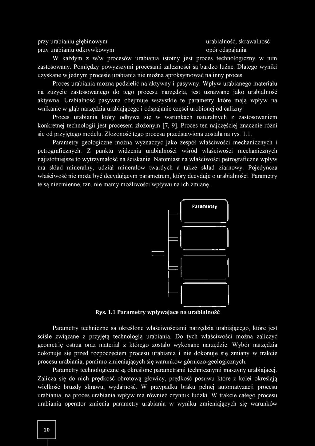 Proces urabiania można podzielić na aktywny i pasywny. W pływ urabianego materiału na zużycie zastosowanego do tego procesu narzędzia, jest uznawane jako urabialność aktywna.