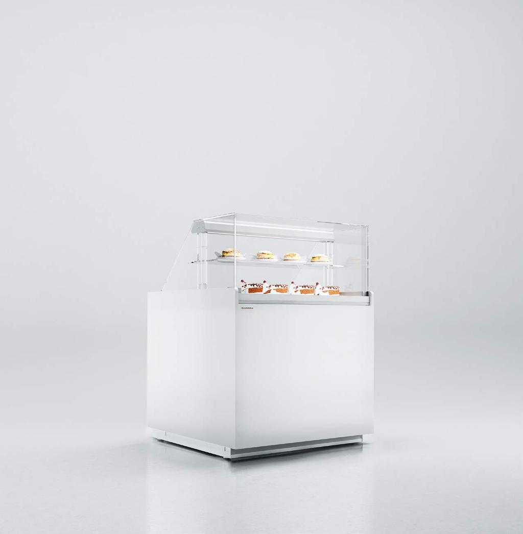 LCV Volans 02 EN STANDARD FITTINGS USE DO UŻYTKU STORAGE PRZECHOWYWANIE integral condensing unit fan-assisted refrigeration single straight tempered front glass, tilt forward stainless steel display