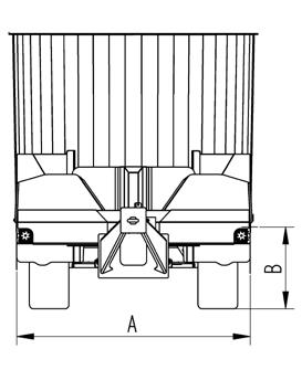 TwinLift przesuwalna taśma poprzeczna Dla wąskich przejazdów w oborach i wysokich koryt Sano TMR Profi Classic [z wyłączeniem modelu Mini] Nr art.