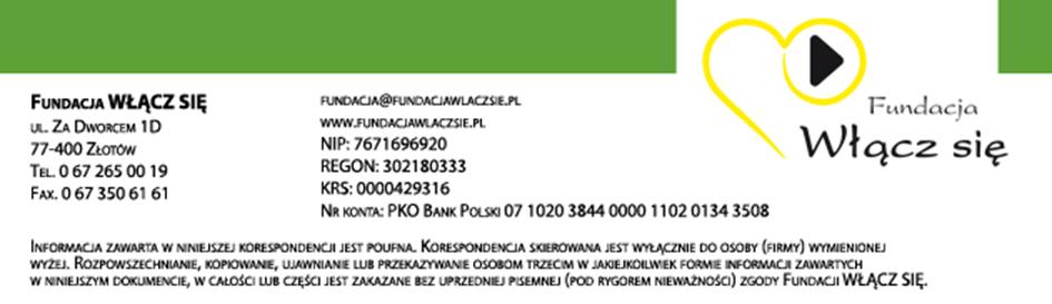 *w przypadku zmiany numeru konta prosimy o wpisanie aktualnego z krótką informacją o dokonaniu zmiany. Załącznik nr 2.