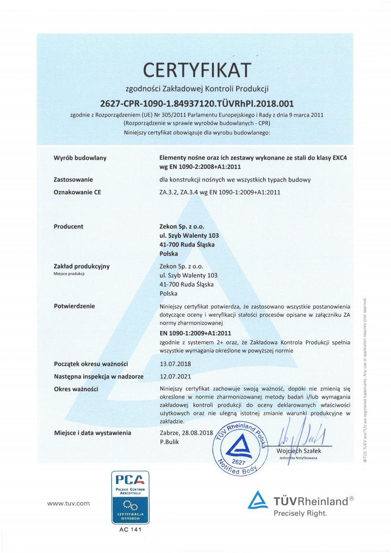 CERTYFIKATY ISO