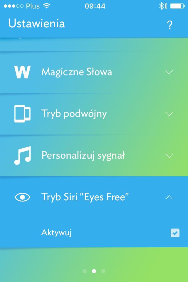 Kolejna zakładka włącza / wyłącza obsługę SIRI.