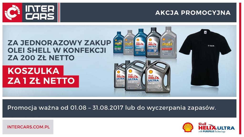 Koszulka za 1 zł netto Za jednorazowy zakup olei Shell w konfekcji za min.