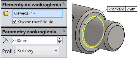 Rysunek 14.74. Właściwości zaokrąglenia Rysunek 14.75.