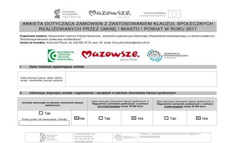 realizowanych przez gminę / miasto / powiat w roku 2017 Adresat: - 374 JST 2.