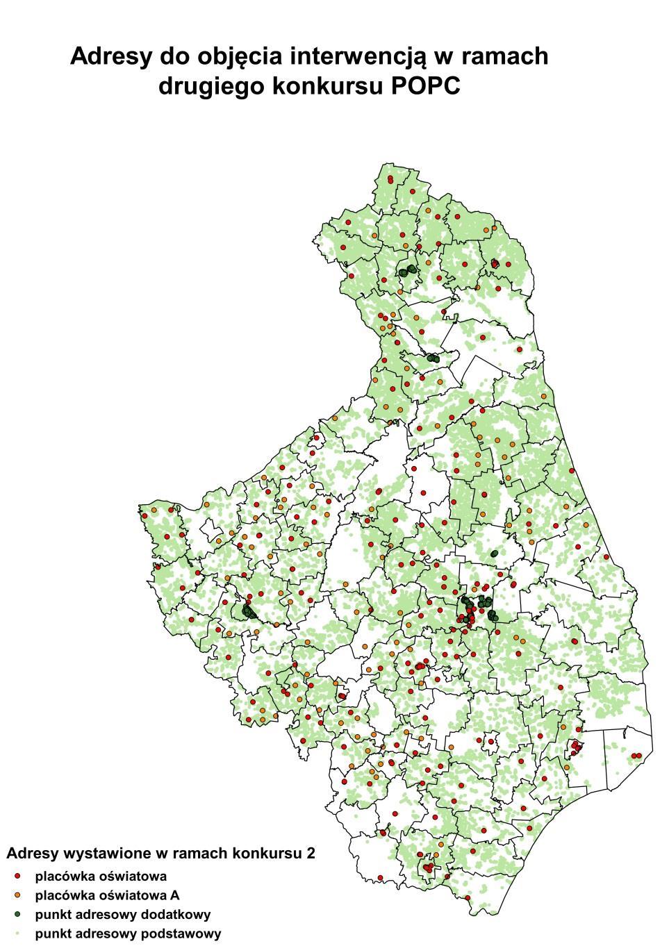 to placówki oświatowe, 101 to placówki oświatowe typ A, 118 327 to punkty podstawowe, a 3 817 to punkty dodatkowe.