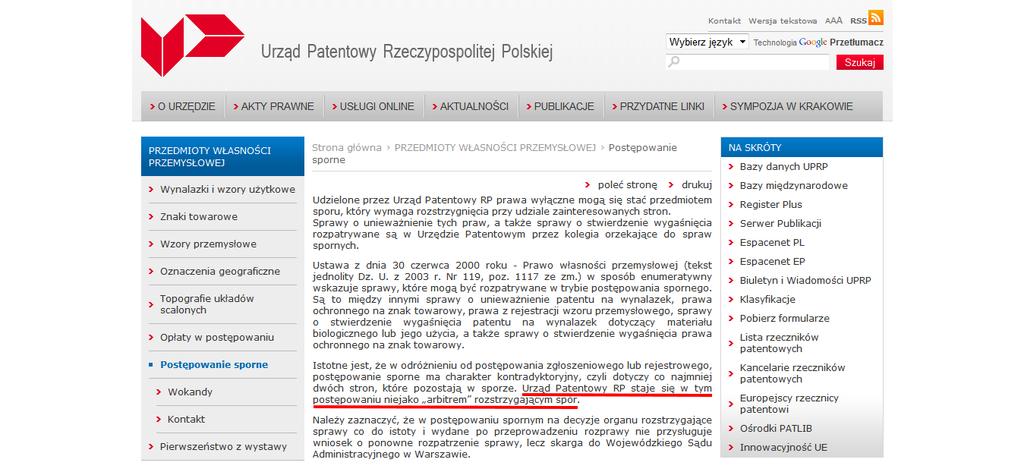 Spory dotyczące patentu