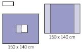 płyny z filtrem i portem, z otworami przylepnymi: górnym 5 x 30 cm, dolnym 9 x 5 cm (z dodatkową osłoną do zasłonienia otworu, kiedy nie jest używany) serweta na stół do instrumentarium 50 x 90 cm