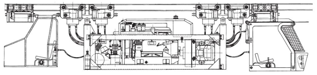 Rozwój transportu podziemnego wykorzystującego kolejki podwieszone 109 Rys. 4. Ciągnik podwieszony typu Lps-90D [4] silniki hydrauliczne typu SOK-160K produkcji Hydroster. Wykonany w 1982 r.