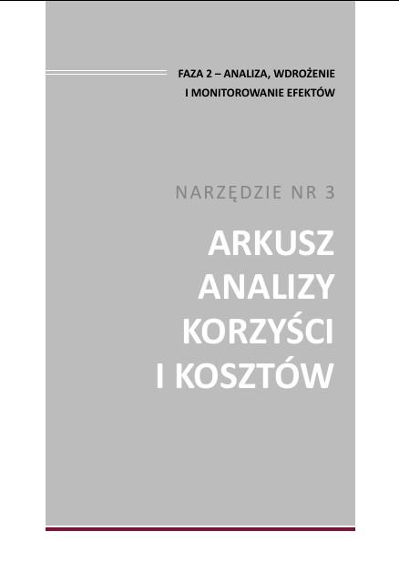 Arkusz analizy korzyści i kosztów Projekt rozwoju sytuacji co do działań,