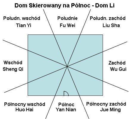 Na przykład, mapa energetyczna Domu Li przedstawiona jest na poniższym diagramie.