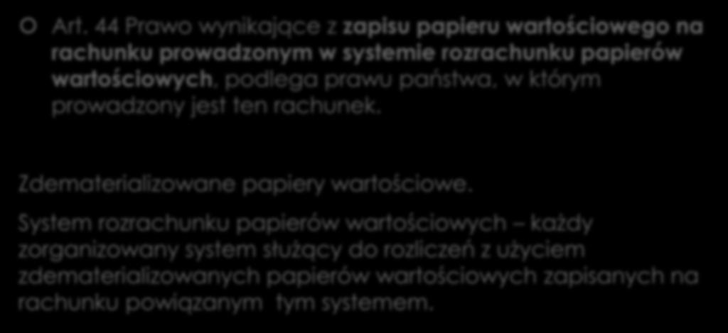 Prawa z zapisu papieru wartościowego Art.
