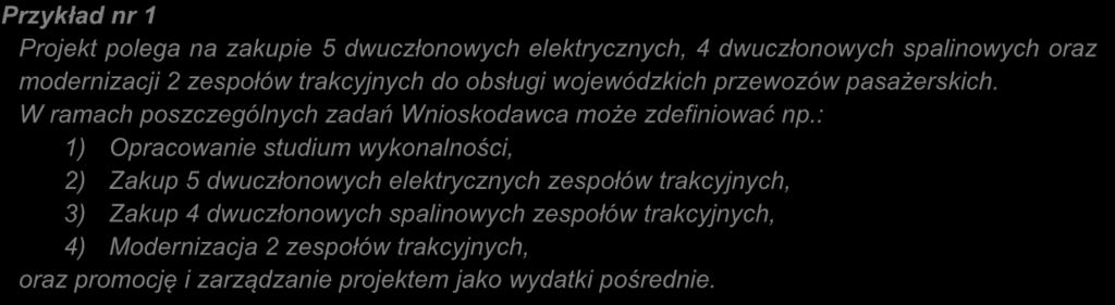 Zadanie (B.2) = Zamówienie publiczne / równoważnik zamówienia (B.3) Należy wpisać nazwy zadań zrealizowanych, realizowanych lub planowanych do realizacji w ramach projektu.