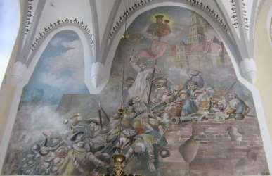 186 który miał za główny cel, aby kościół był pomnikiem pierwszym w Polsce tysiąclecia chrztu w Polsce. Wykonano na ścianach obrazy: Chrztu Polski, św. Wojciecha, św.