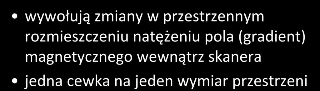 cewki gradientowe wywołują
