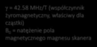 Częstotliwość Larmora Równanie Larmora opisuje zależność częstości ruchu precesyjnego od natężenia