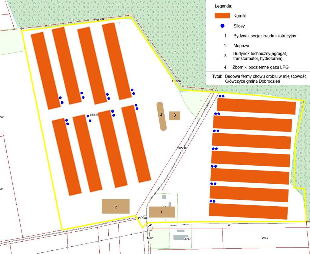 Poniżej na rysunku przedstawiono plan zagospodarowania w wariancie alternatywnym Rys. 3.